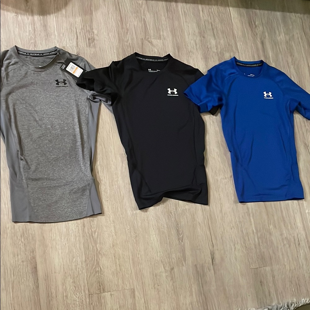 Under Armour Short Sleeve compression Tees - Gray, Black, Blue